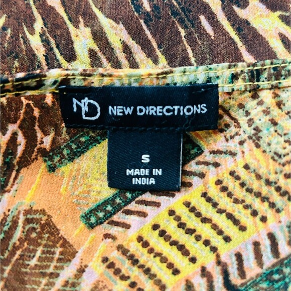 ND New Directions S Sheer Open Front Top Colorful Mixed Animal Print - Picture 5 of 5